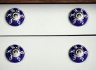 1.5" X 1.5" X 1.5" Navy White And Silver  Knobs 12 Pack