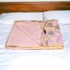 50" X 70" Gray and Pink Kantha Cotton Floral Throw Blanket with Embroidery