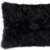 18" X 18"Modern Black New Zealand Sheepskin Pillow