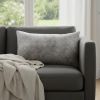 12" X 20" Gray Cowhide Pillow