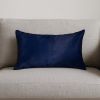 12" X 20" Navy Cowhide Throw Pillow