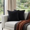 Set of Two 18" Black Cowhide Throw Pillow