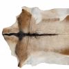 2' X 3' White And Tan Genuine Calfskin Area Rug