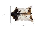 2' X 3' Tricolor And White Calfskin - Area Rug
