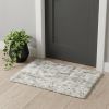 2' X 3' Gradient Gray and Ivory Faux Fur Flokati Style Area Rug