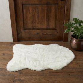 2' X 3' Off White Faux Sheepskin Shag Area Rug