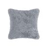 18" X 18" X 5" Grey Faux Fur  Pillow 2 Pack