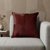 18" Wine Cowhide Throw Pillow