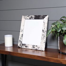 8" X 10" Black And White Cowhide Picture Frame