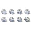 1.5" X 1.5" X 1.5" White Navy Handpainted Ceramic  Knobs 8 Pack