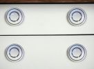 1.5" X 1.5" X 1.5" White Navy Handpainted Ceramic  Knobs 8 Pack
