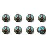 Bohemian Floral Turquoise Handprinted Set Of 8 Ceramic Knobs