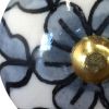 1.5" X 1.5" X 1.5" White Blue Black Handpainted Ceramic  Knobs 8 Pack