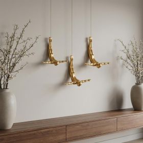 Set of Three 7" Gold Divers Resin Wall Decor
