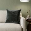 18" X 7" X 18" Transitional Charcoal Solid Pillow Cover With Poly Insert