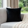 18" X 7" X 18" Transitional Black Solid Pillow Cover With Poly Insert