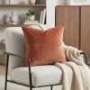 20" X 7" X 20" Transitional Orange Solid Pillow Cover With Poly Insert
