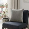 20" X 7" X 20" Transitional Gray Solid Pillow Cover With Poly Insert