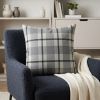 20" X 7" X 20" Transitional Tan & Grey Cotton Pillow Cover With Poly Insert