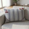 14" X 20" Gray Cotton Throw Pillow