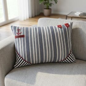14" X 20" Gray Cotton Throw Pillow