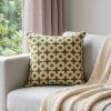 18" X 7" X 18" Transitional Beige Printed Pillow Cover With Poly Insert