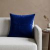 22" Royal Blue Cotton Blend Throw Pillow