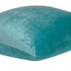22" X 7" X 22" Transitional Aqua Solid Pillow Cover With Poly Insert