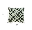 20" Black and White Cotton Throw Pillow