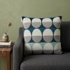20" X 7" X 20" Transitional Gray And Blue Pillow Cover With Poly Insert