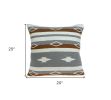 20" X 20" Tan Southwestern Cotton Zippered Pillow