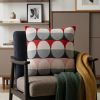 20" X 7" X 20" Transitional Gray And Red Pillow Cover With Poly Insert