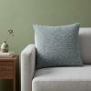 20" Aqua Teal Woven Cotton Blend Throw Pillow
