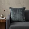 20" X 7" X 20" Transitional Charcoal Solid Quilted Pillow Cover With Poly Insert