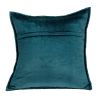 20" X 7" X 20" Transitional Teal Solid Quilted Pillow Cover With Poly Insert