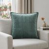 20" X 7" X 20" Transitional Sea Foam Solid Quilted Pillow Cover With Poly Insert