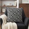 20" X 7" X 20" Cool Transitional Black And White Pillow Cover With Poly Insert