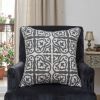 20" X 7" X 20" Traditional Gray And White Cotton Pillow Cover With Poly Insert