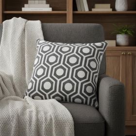 20" X 7" X 20" Cool Gray And White Pillow Cover With Poly Insert