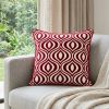 20" X 7" X 20" Transitional Red And White Pillow Cover With Poly Insert