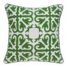20" X 7" X 20" Traditional Green And White Accent Pillow Cover With Poly Insert