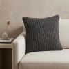 20" X 7" X 20" Transitional Charcoal Pillow Cover With Poly Insert