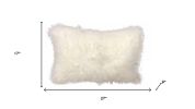 17" Bright White Genuine Tibetan Lamb Fur Pillow With Microsuede Backing