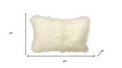 20" Creamy Genuine Tibetan Lamb Fur Pillow With Microsuede Backing