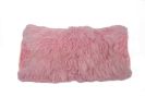 15" X 25" Pink Lambswool Down Throw Pillow