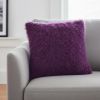 20" Purple Genuine Tibetan Lamb Fur Pillow With Microsuede Backing
