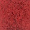 24" Red Genuine Tibetan Lamb Fur Pillow With Microsuede Backing