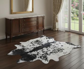 6 Ft Black And White Brindled Cowhide Rug