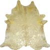 6.5 Ft  Gold Devore Brindled Cowhide Rug
