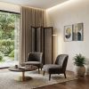 Versatile Dark Wood Three Panel Room Divider Screen